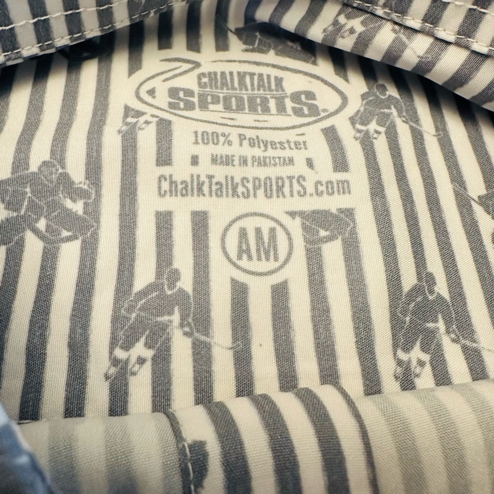 Chalktalk Sports Hockey Short Sleeve Stretch Collared Button Shirt Men’s M NWOT - Picture 8 of 11